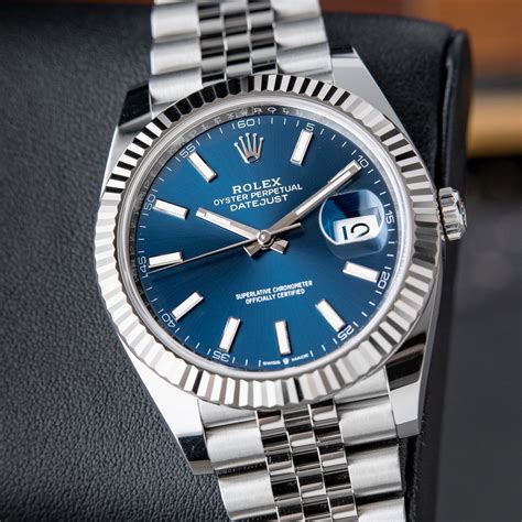 rolex datejust blue dial 41mm jubilee|rolex datejust 41mm fluted bezel.